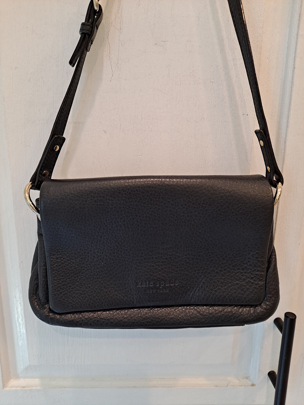 Kate Spade Cobble Hill Mini Abela Soft Black Pebbled Leather Crossbody Bag